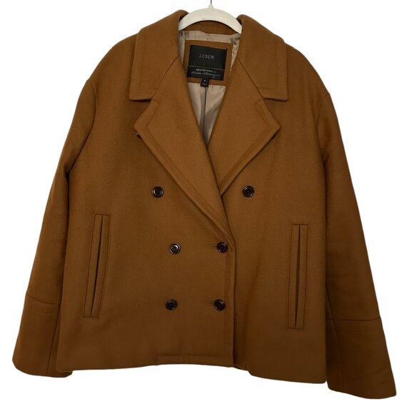 J Crew cognac Melton wool Jacket Size 6 - Picture 1 of 9
